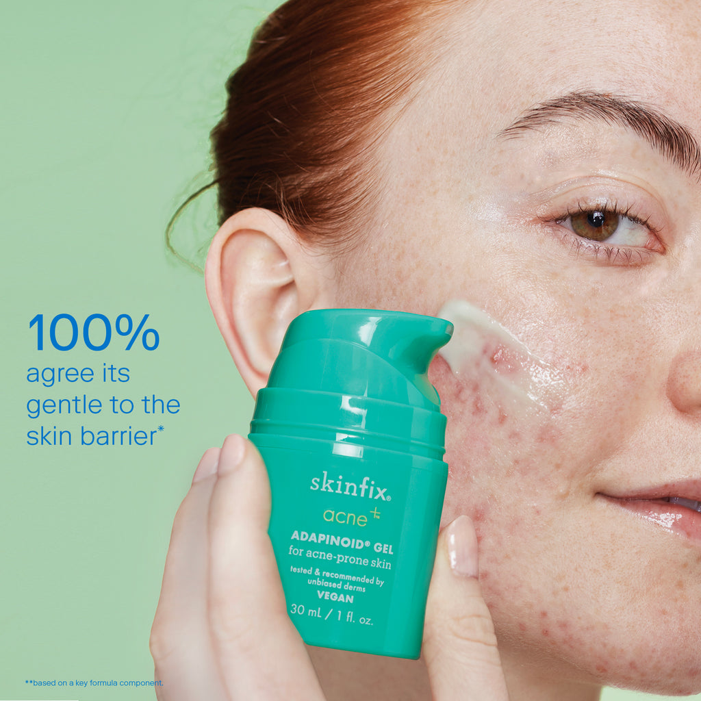 acne+ adapinoid Gel 100% gentle to skin barrier claim