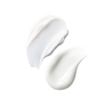 Texture swatches of Skinfix Triple Lipid-Peptide Cream and Triple Lipid Eye Treatment–two thick, white creams–on transparent background.