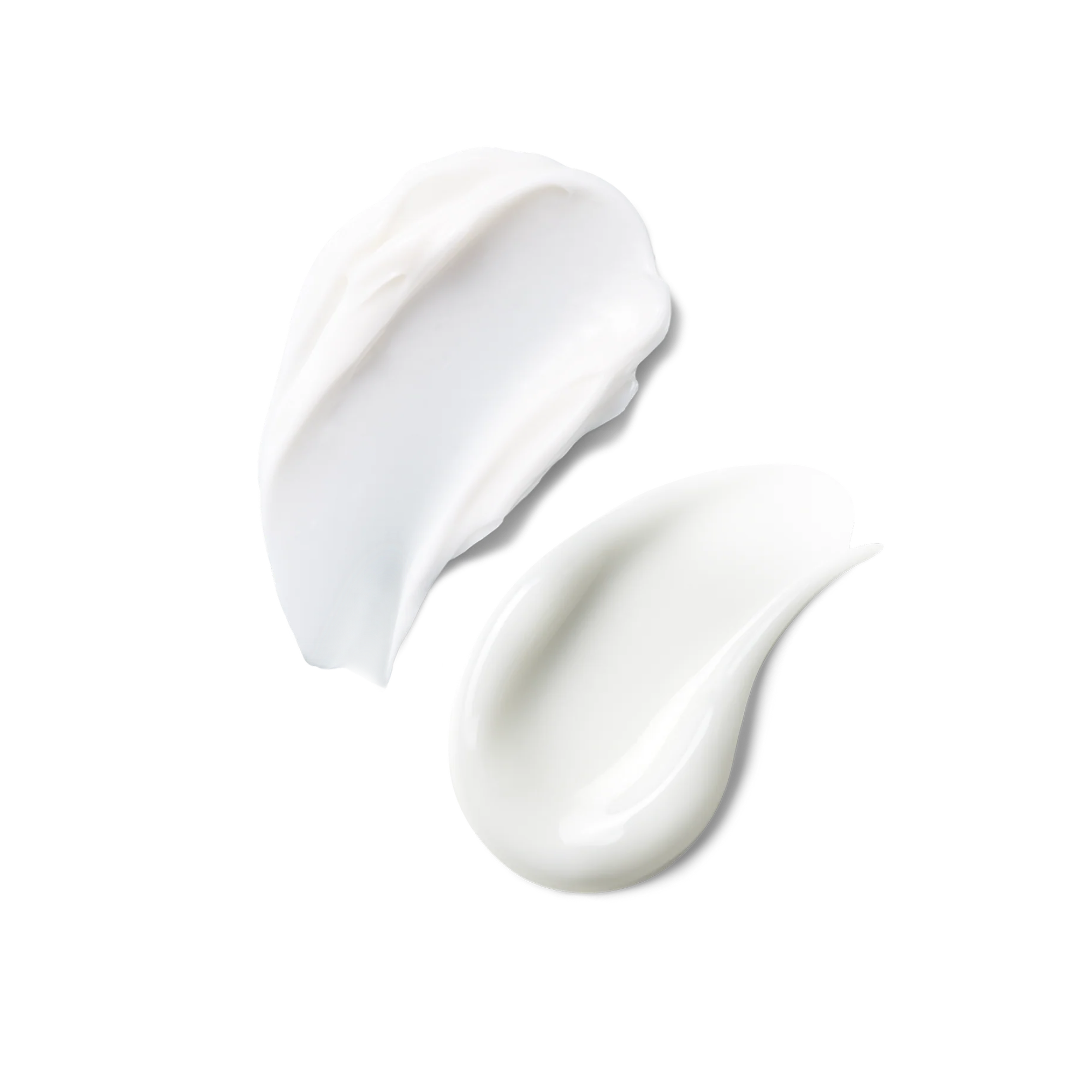Texture swatches of Skinfix Triple Lipid-Peptide Cream and Triple Lipid Eye Treatment–two thick, white creams–on transparent background.
