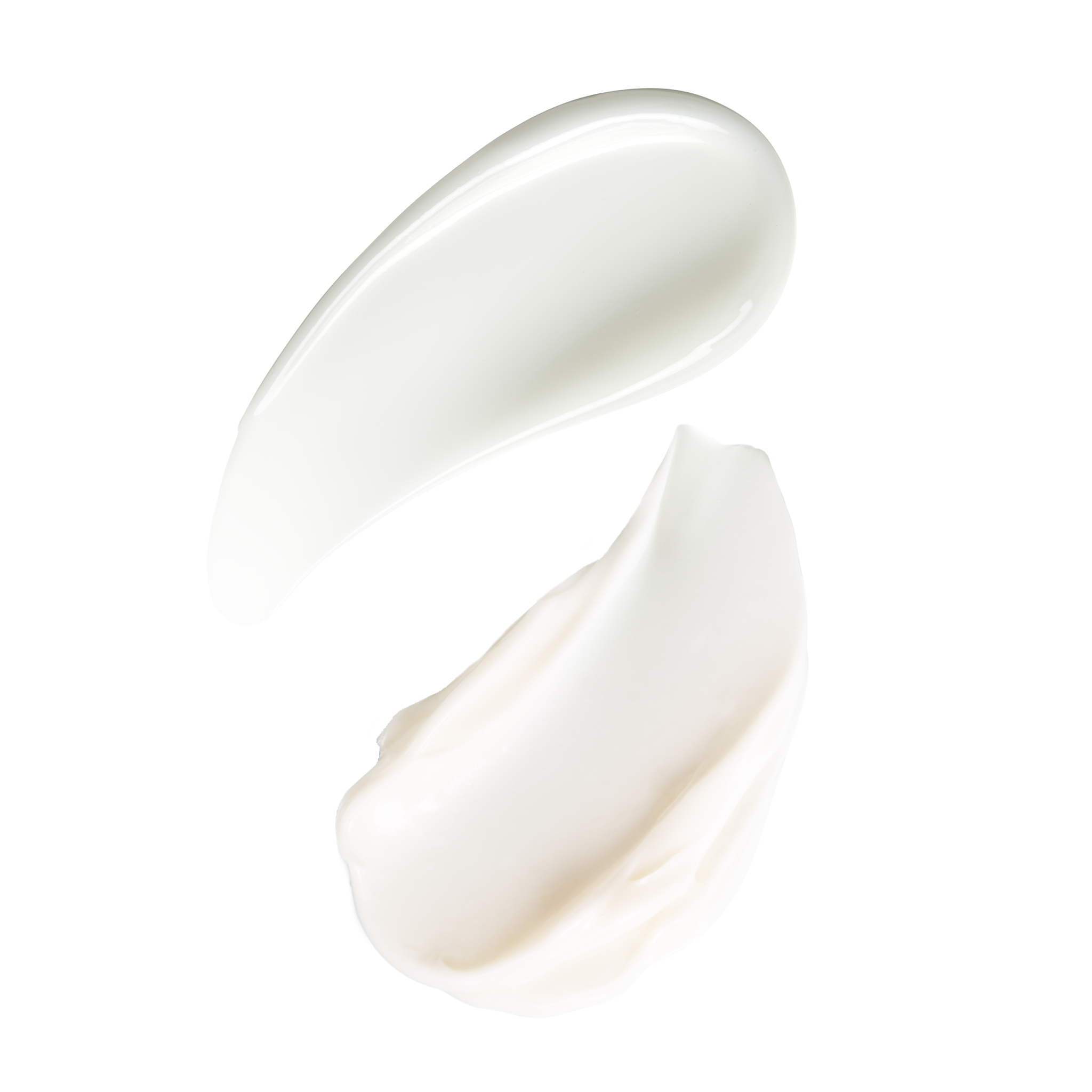 Swatches of Triple Lipid Activating Serum and Triple Lipid-Peptide Cream on transparent background.