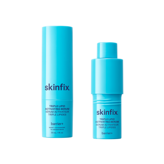 Skinfix Triple Lipid Activating Serum and Triple Lipid Activating Serum Refill on transparent background.