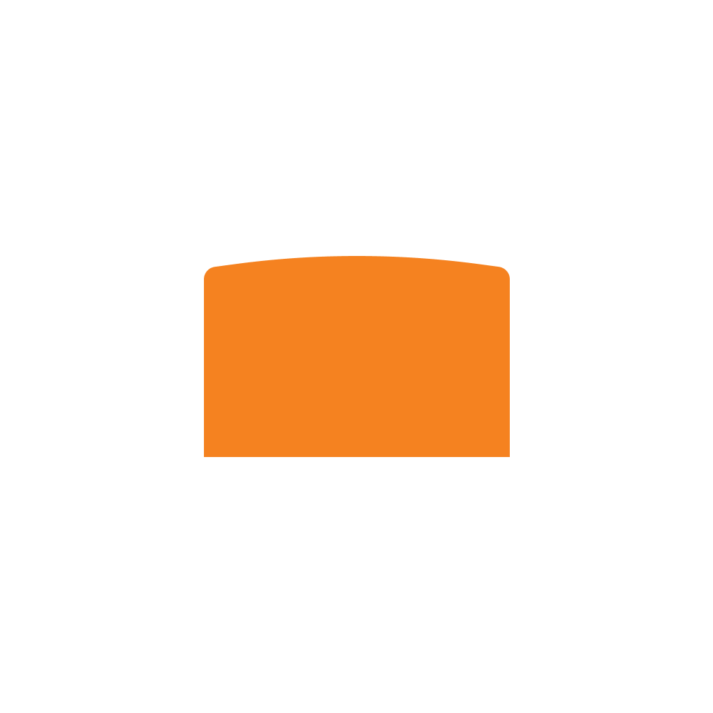 Orange rectangular object on transparent background