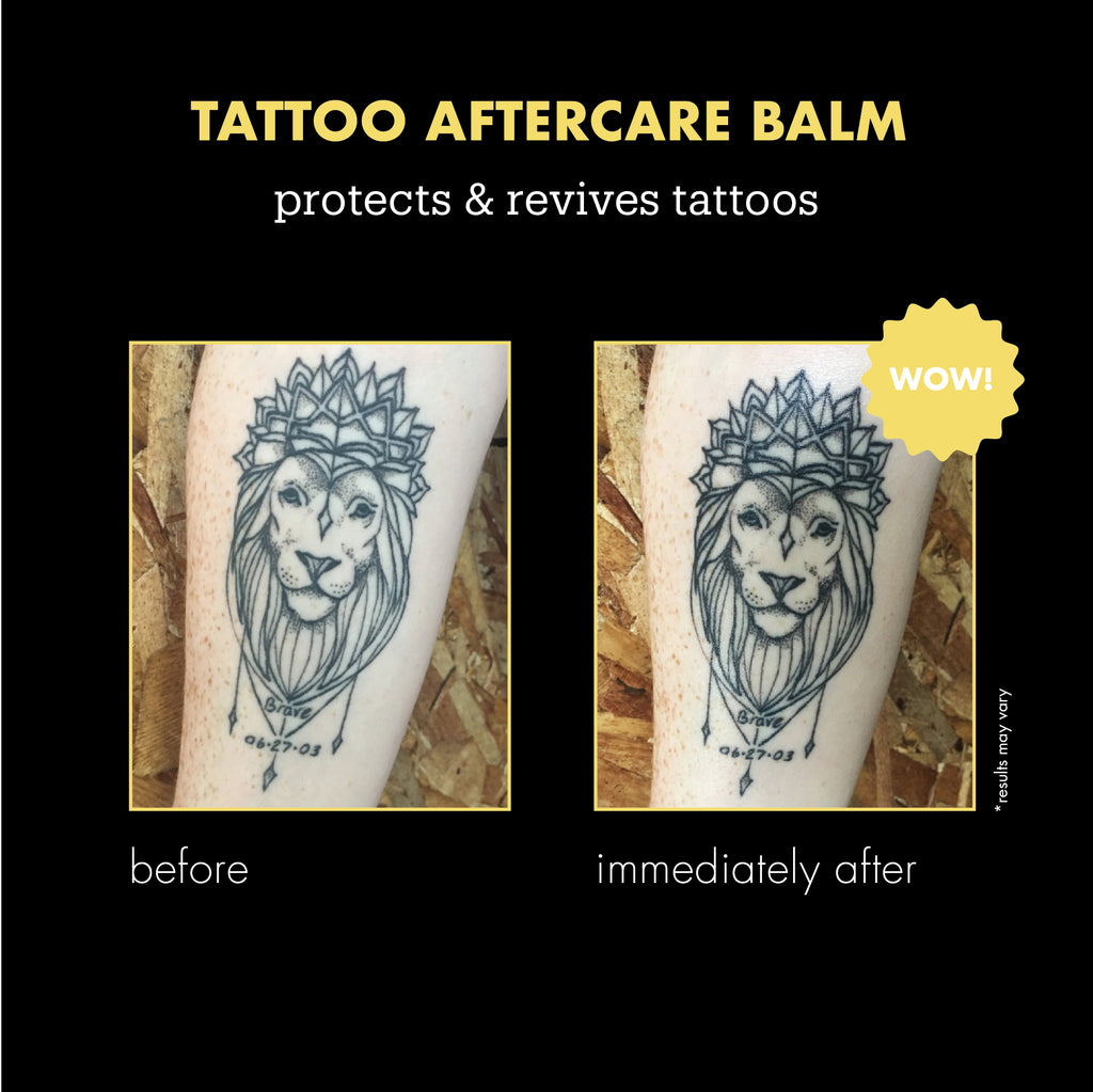 Inked+ Tattoo Aftercare Balm before & after 2